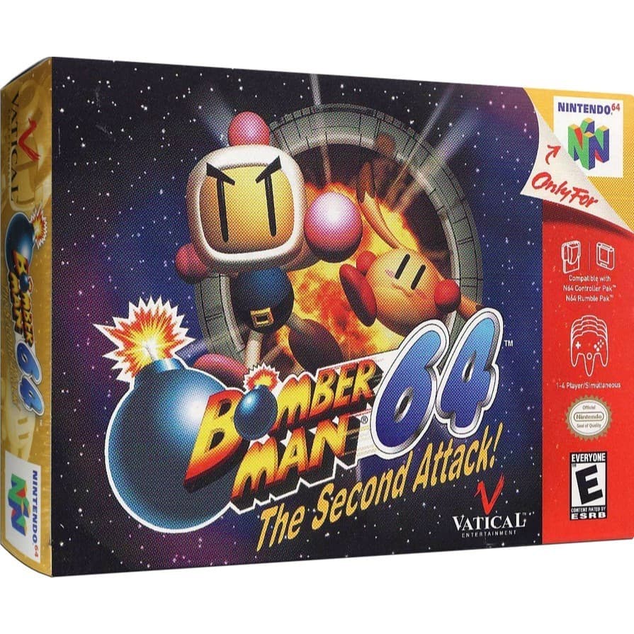Bomberman 64 - The Second Attack! com caixa e protetor de acetato novo