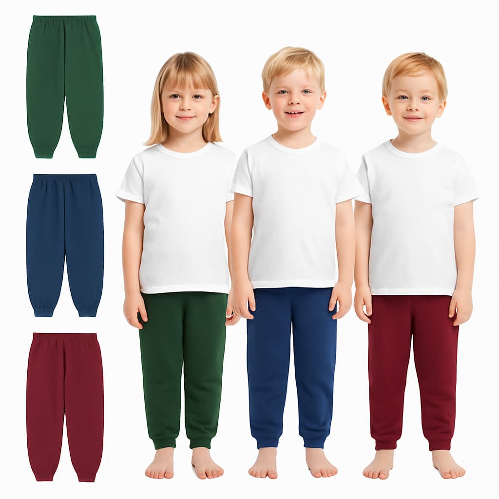 Kit 2 Calças de Moletom Infantil Unissex Inverno Calça de Moletom Inverno Peluciada/Flanelada - Calça Unissex