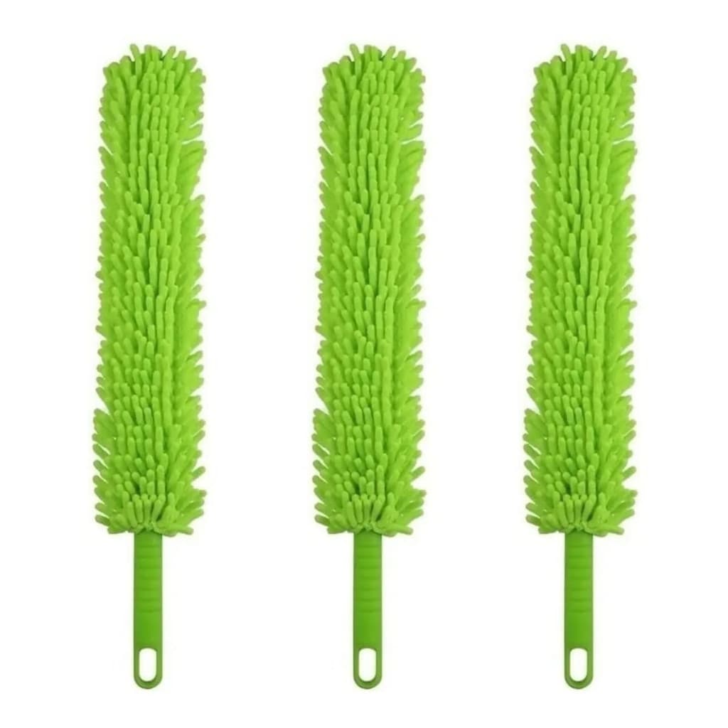 3un ESPANADOR PÓ FLEXÍVEL MICROFIBRA LAVÁVEL TIRA POEIRA