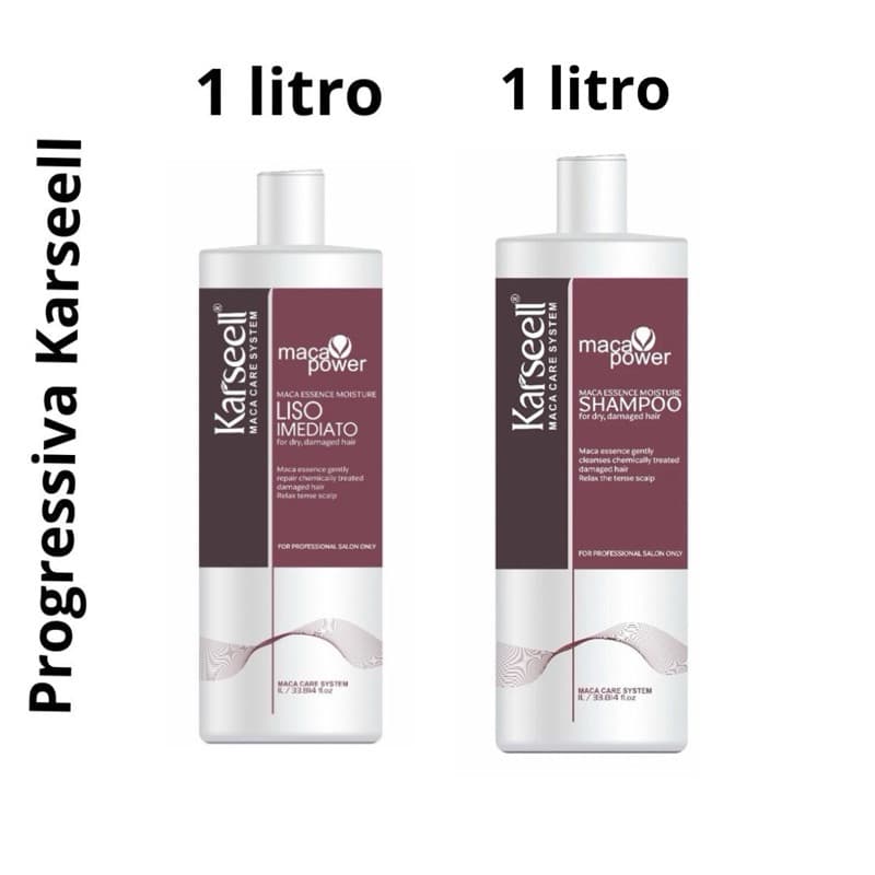 Kit Progressiva Karseell 1L – Liso Imediato Original (Shampoo + Gloss) de alta Qualidade Original