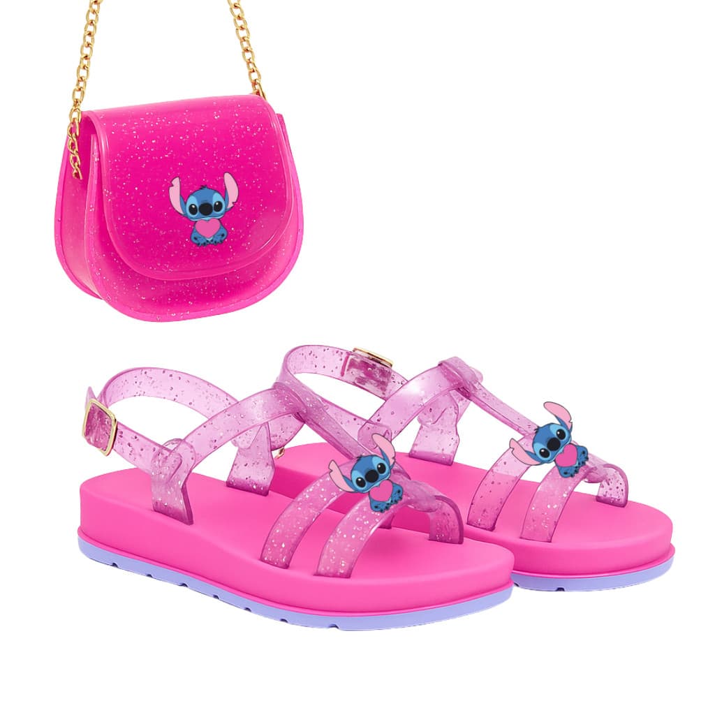 Kit Sandália Infantil Menina Stith com Bolsinha Elegante Confortável