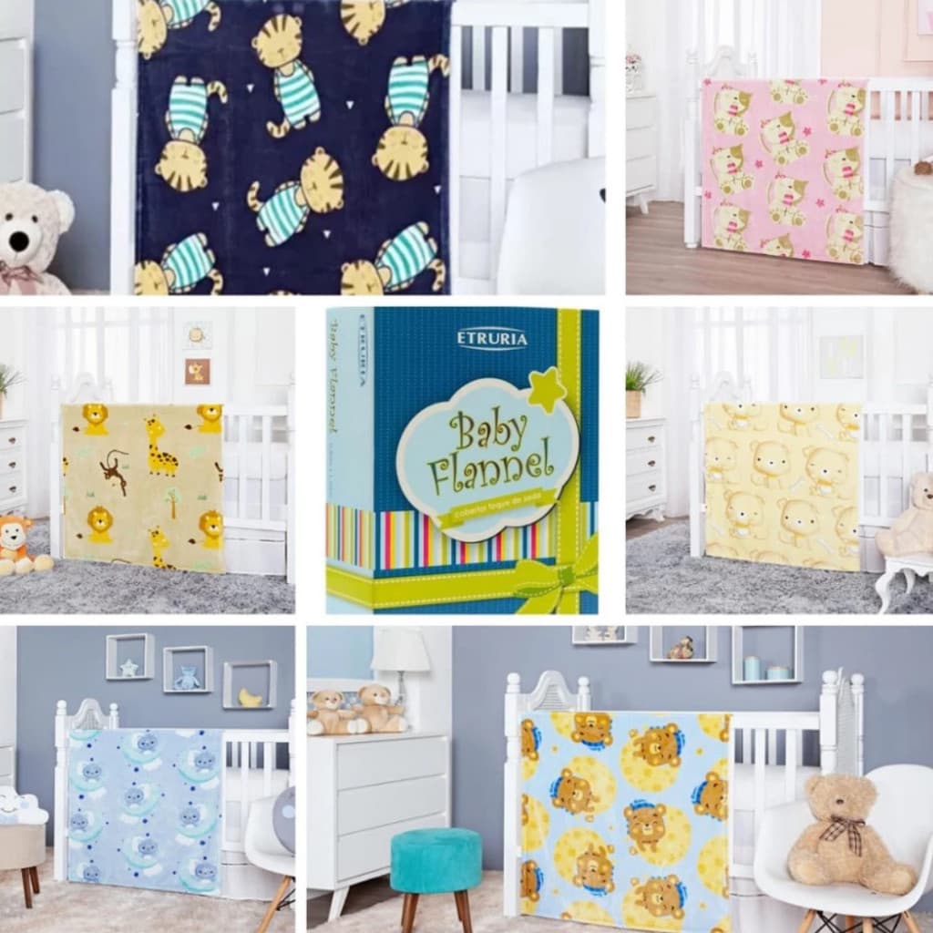 Cobertor Para Bebê Macio Etruria Baby Flannel Antialérgico 90x110cm