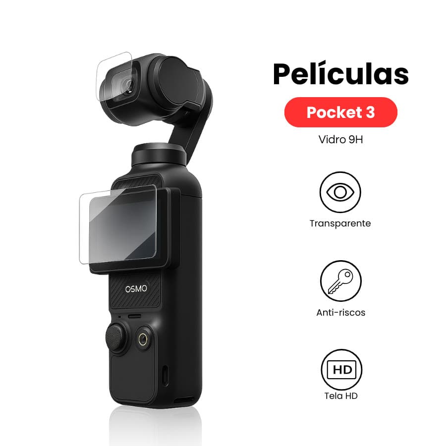 Película Tela e Lente Camera Para Dji Osmo Pocket 3