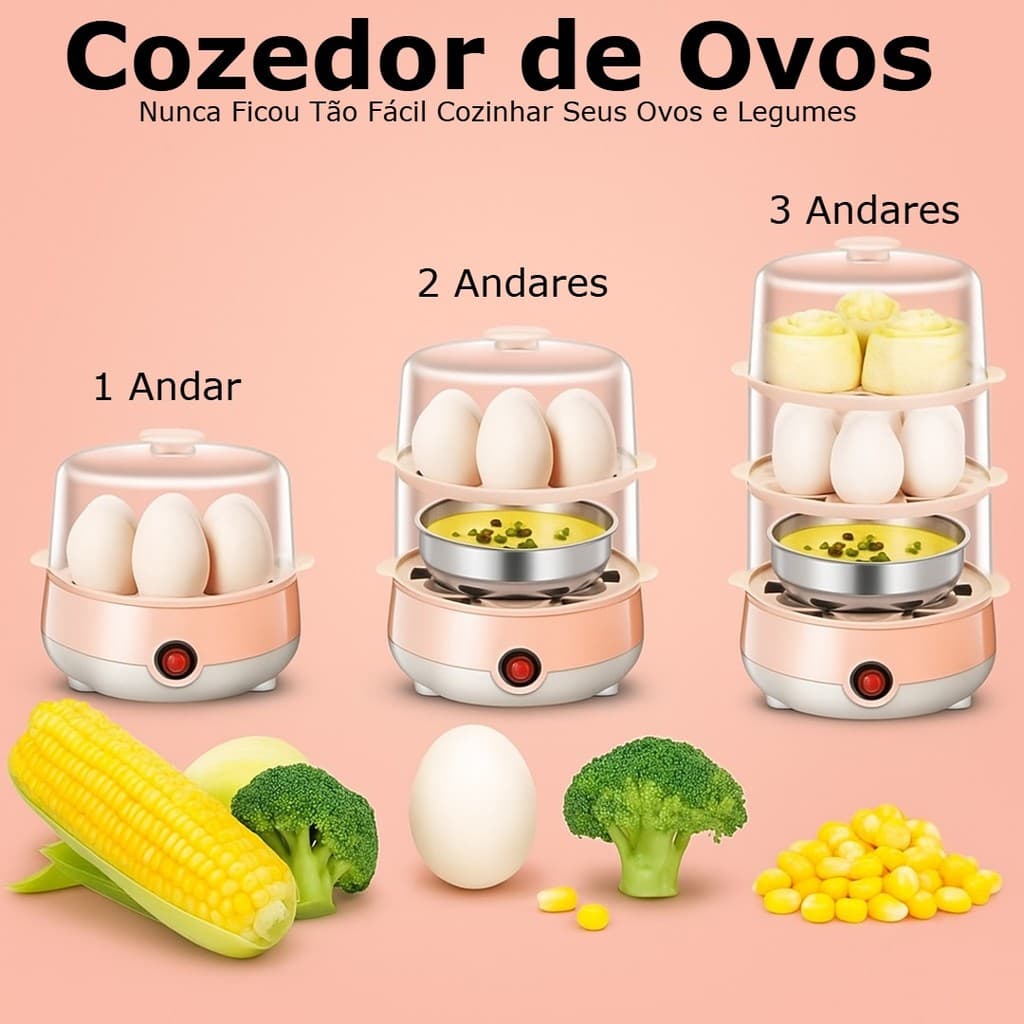 Cozedor De Ovos Elétrico Multifuncional Portátil Elétrico Cozinhar A Vapor 110v Rápido Casa