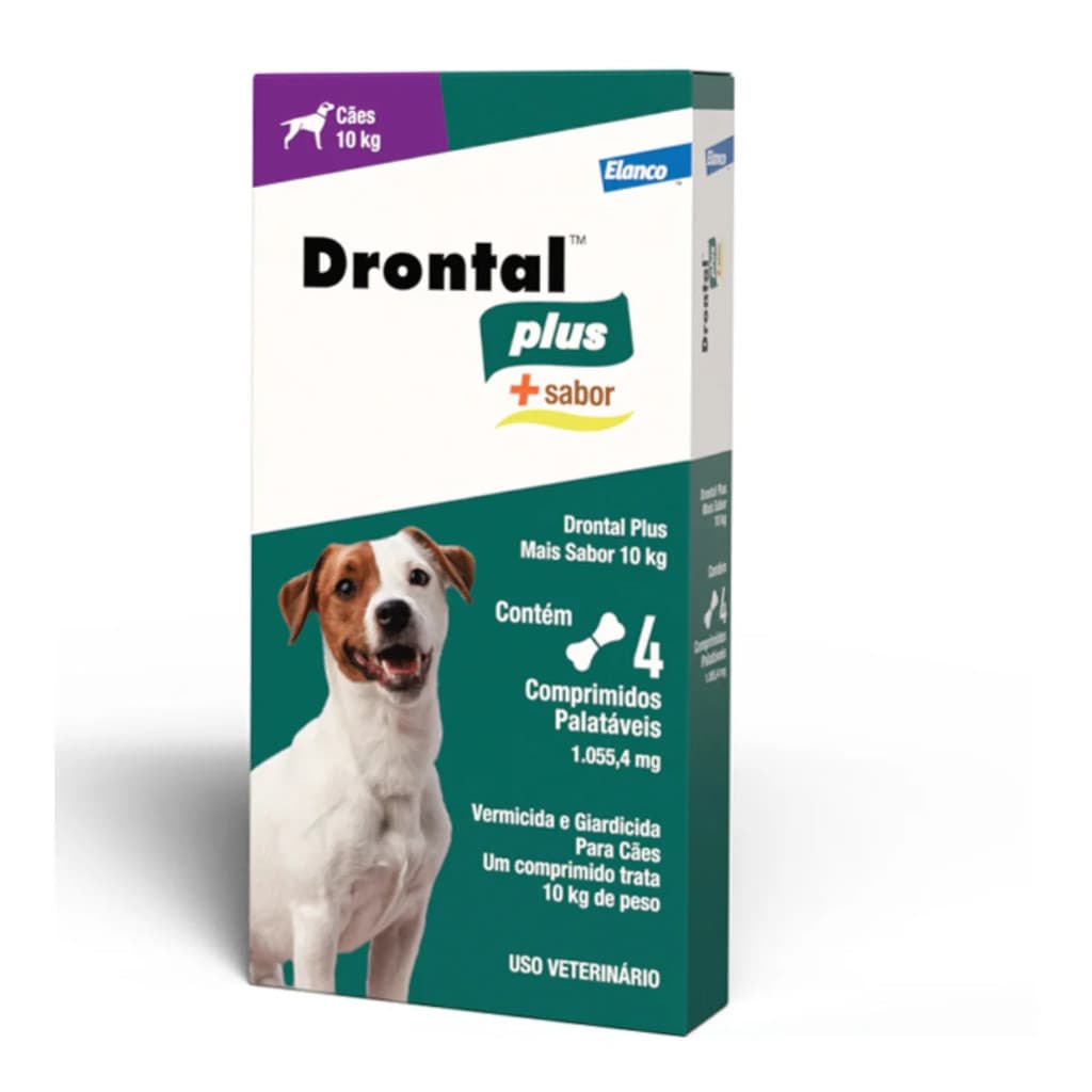 Drontal Plus Até 10Kg com 4 Comprimidos Sabor Carne