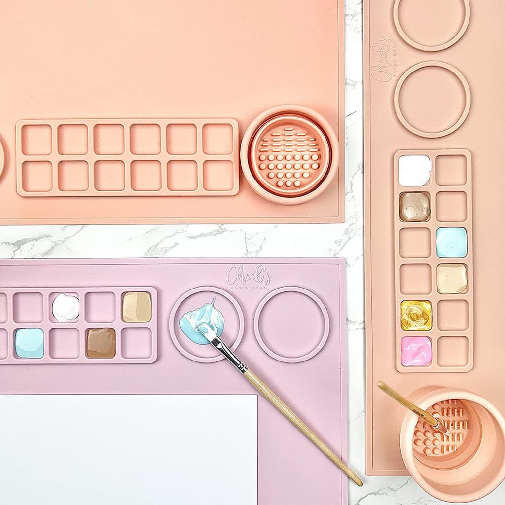 Folha De Pintura De Silicone Macio Artesanato Esteira Placemat Com Copo Dobrável Suprimentos De Arte Para Criações DIY