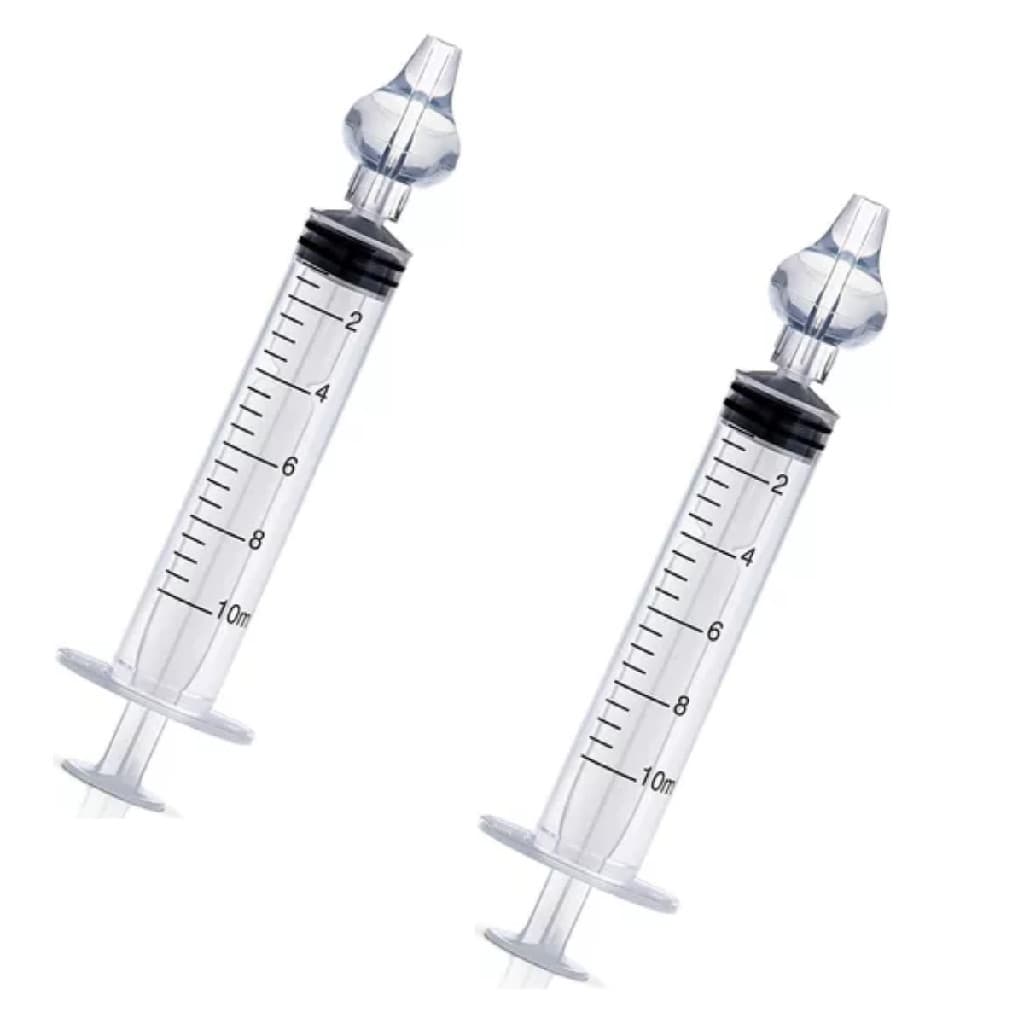 Kit 2 Aspiradores Nasais Seringa Infantil Silicone Facil Uso Limpeza Livre BPA Bebe