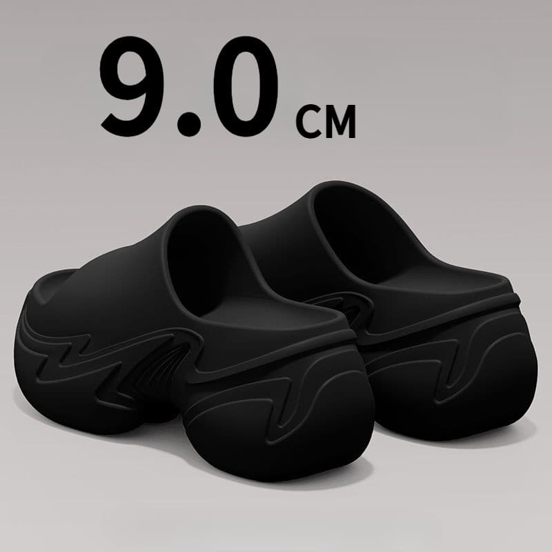 Novos Chinelos de Salto Alto Femininos para Exterior Verão Antiderrapantes Sandálias de Casa com Solado Grosso