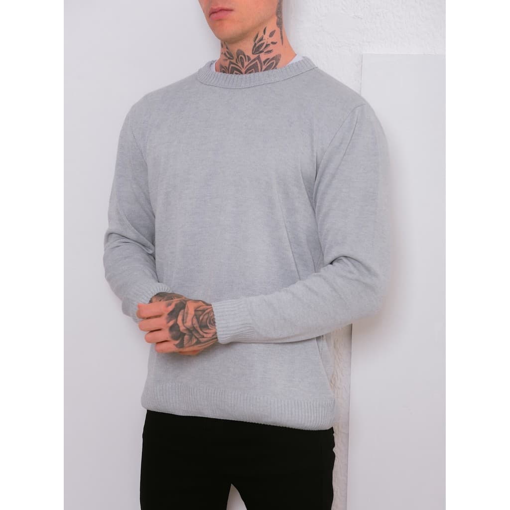 Suéter top Masculino Tricô Blusa De Frio Gola Redonda Malha Grossa