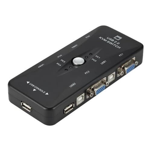 Chaveador Kvm Vga Usb Switch 1x4 - 1 - Entrada 4 - Saidas