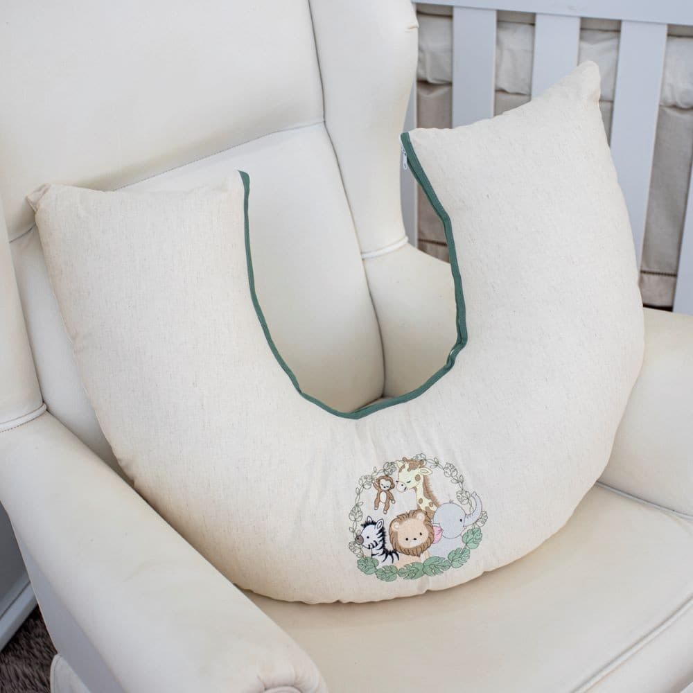 Almofada Amamentação Luxo 100% Algodão Bordado Menina Menino Almofada Grande com Refil Removível