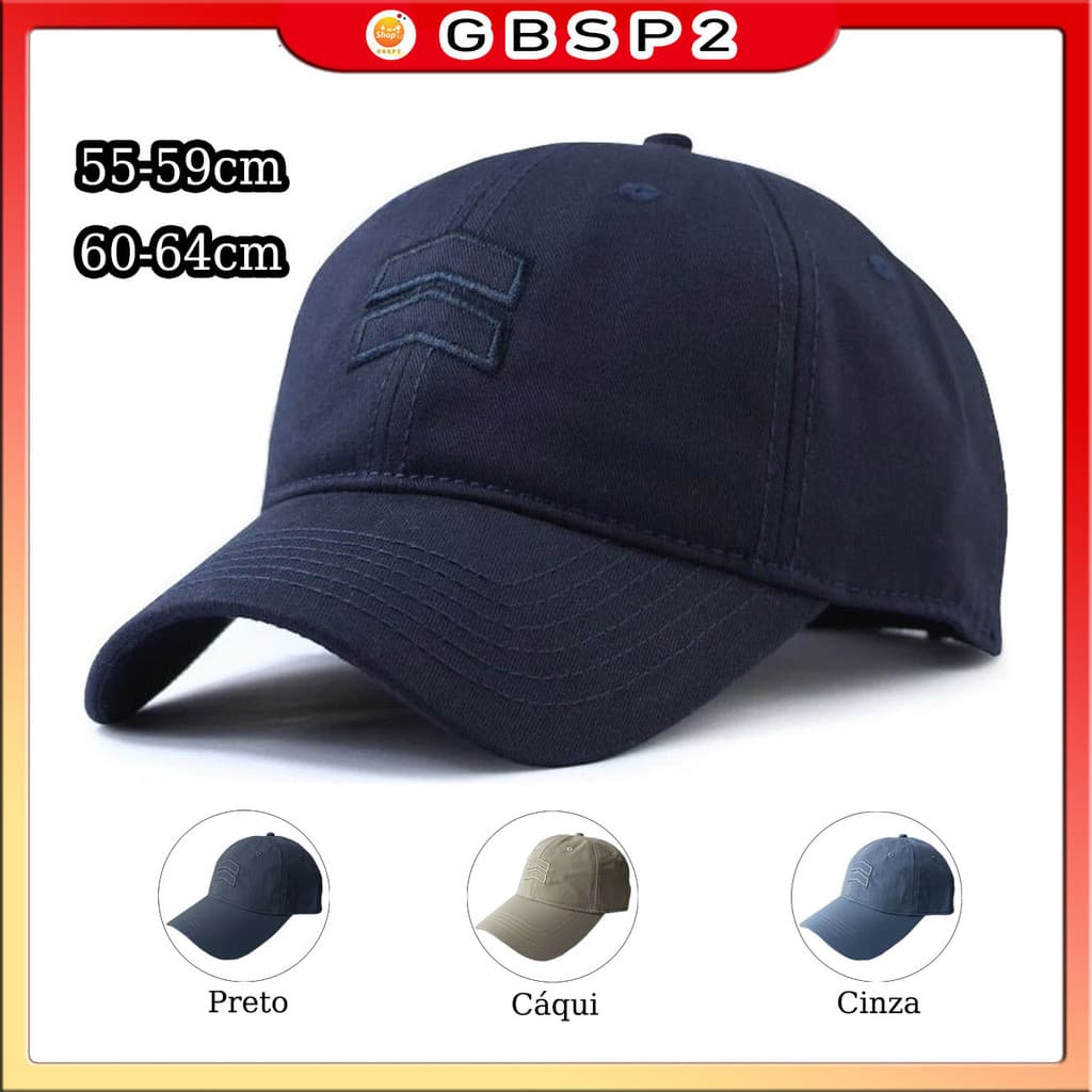 Boné De Beisebol Masculino De Tamanho Grande 55-59cm 60-64cm