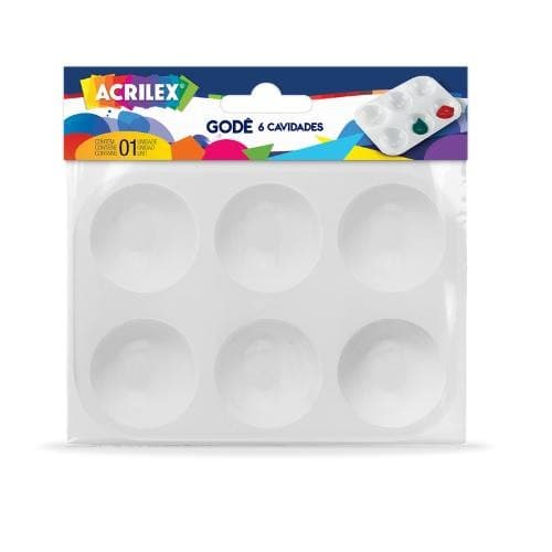 Godê Acrilex 6 Cavidades – Bandeja Plástica para Pintura