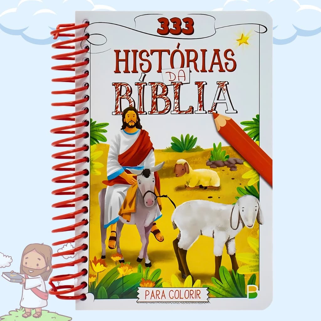 Livro De Colorir 333 Histórias Da Bíblia Para Colorir Caderno De Desenho Pintura Coloring Book