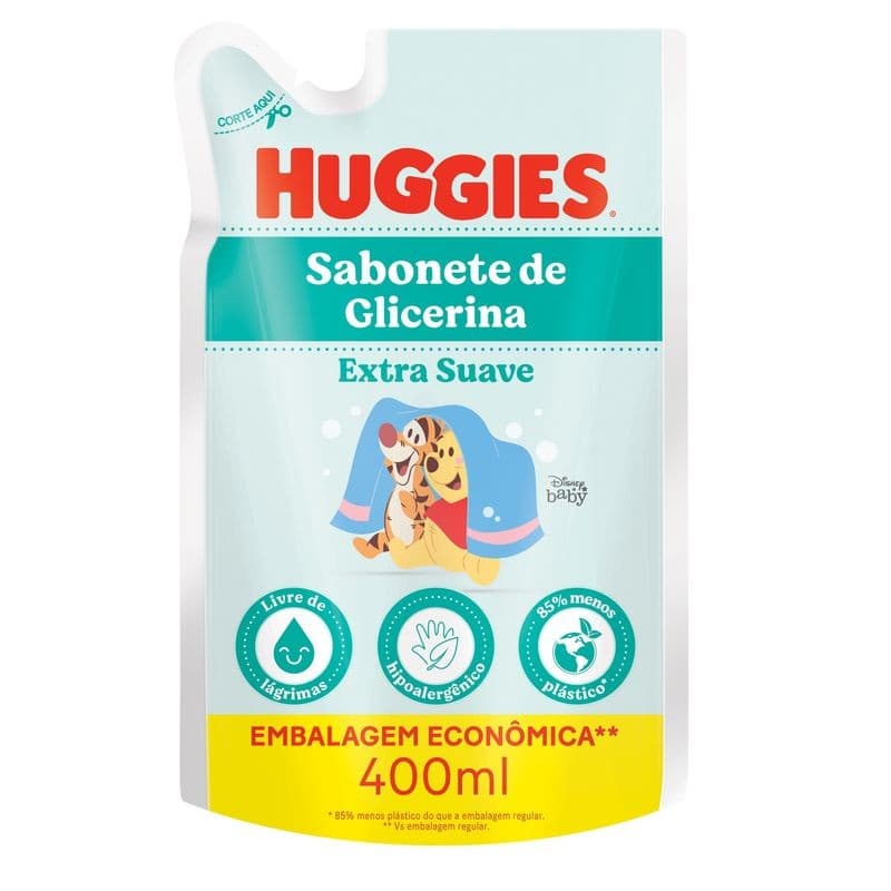 Sabonete Líquido Huggies Refil Extra Suave para bebê 400ml