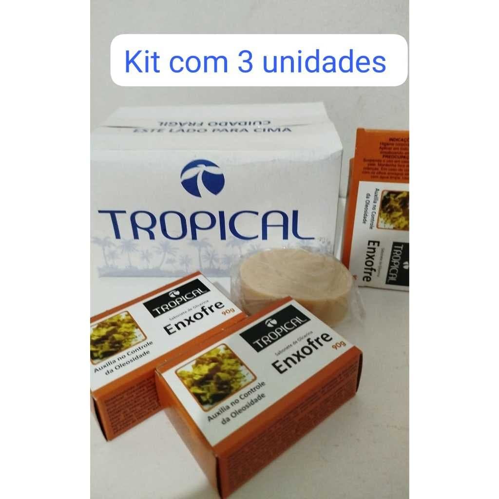 Kit com 3 unid. Sabonete de Enxofre - ORIGINAL TROPICAL -cuidado facial para oleosidade e espinhas