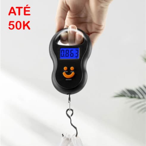 Balança Digital Portátil Com Gancho Pesagem Malas Pacotes Bagagens Pesca Compacto Prático