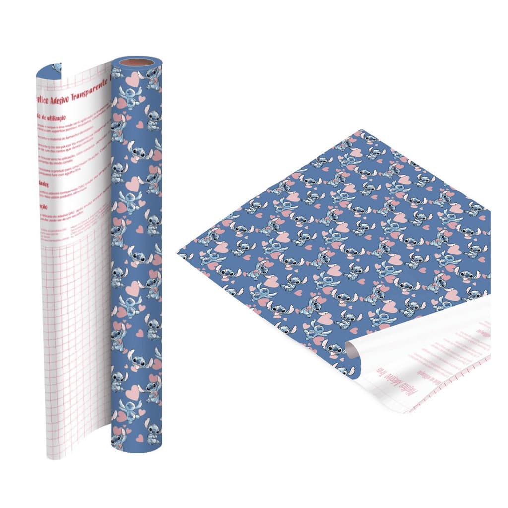 PLÁSTICO ADESIVO 45CMX2M STITCH 5383 PVC 0,08