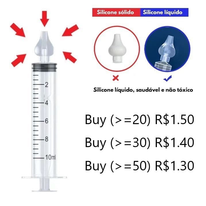 Kit Lavador Nasal Silicone (Promoção Atacado) - Limpeza nasal higiênica para Família - Adulto e Infantil - Envio Rápido
