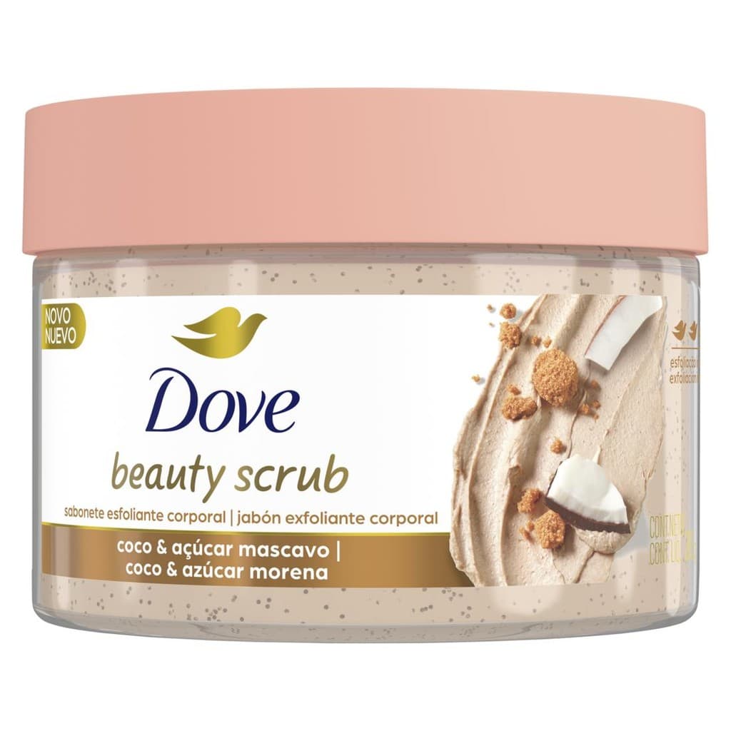 Sabonete Esfoliante Coco & Açúcar Mascavo Dove Beauty Scrub Pote 280g