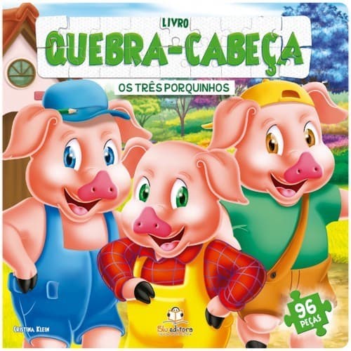 Livro Quebra-Cabeça Grande - Os Três Porquinhos - Blu