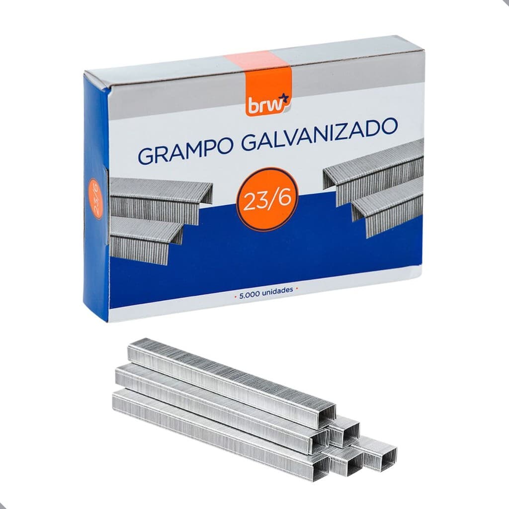 Grampo Para Grampeador Grande Reforçado Profissional 23/6 galvanizado Prende até 30 folhas papel