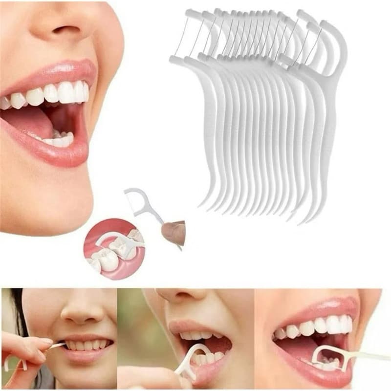 KIT 50/100/150 Unidades Fio Dental Em Forma De Arco Ultra Fina Para Limpeza