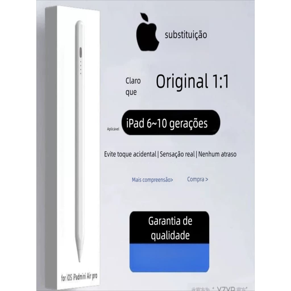 Caneta Touch Alta Precisão p/ iPad Air 2 | Escrita Fluida e Rápida | Stylus Recarregável!