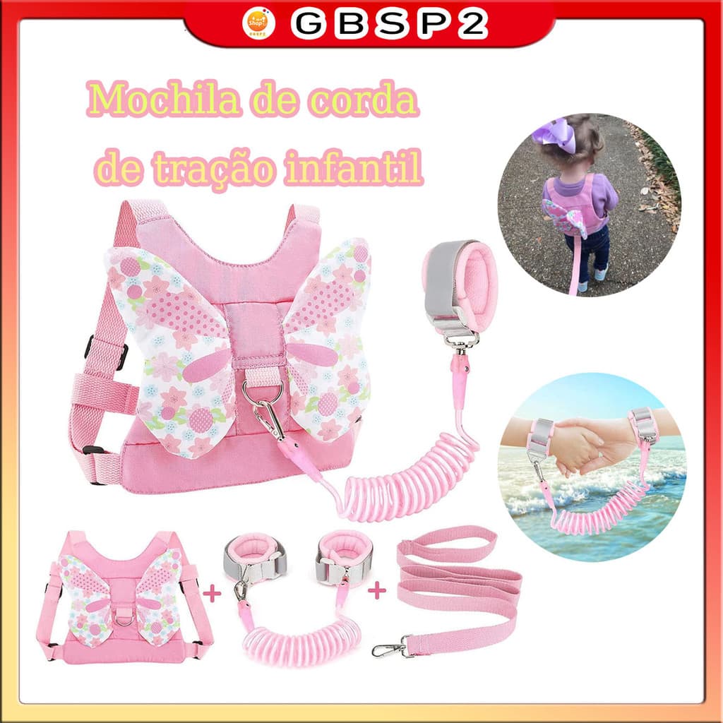 Coleira Infantil Mochila Guia De Segurança Anti Perda Cinta iBoa Presentes