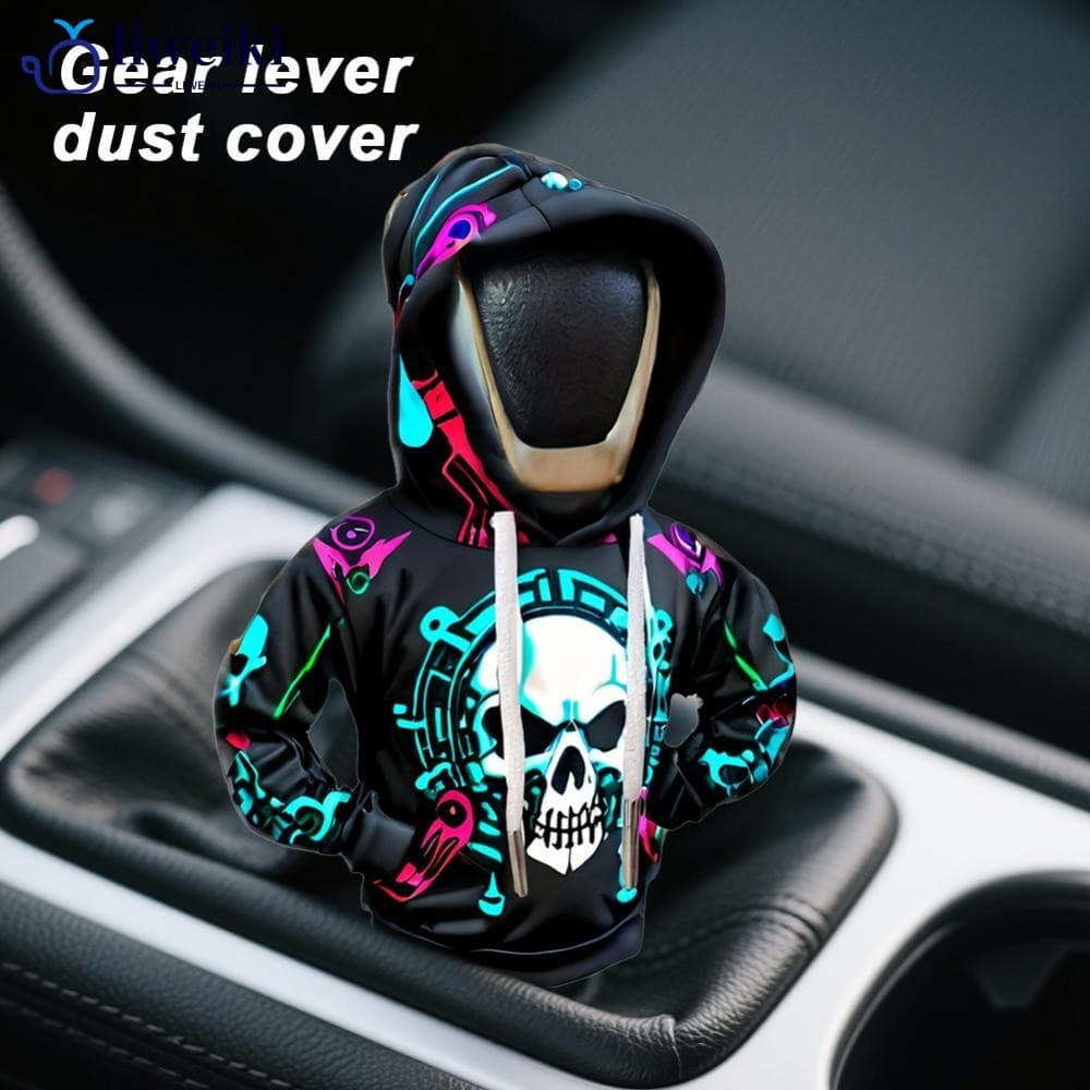 LIWEIKI Criativo Crânio Alavanca De Engrenagem Do Carro Com Capuz Roupas Capa Pequeno Hoodie Interior Mudança S1U1