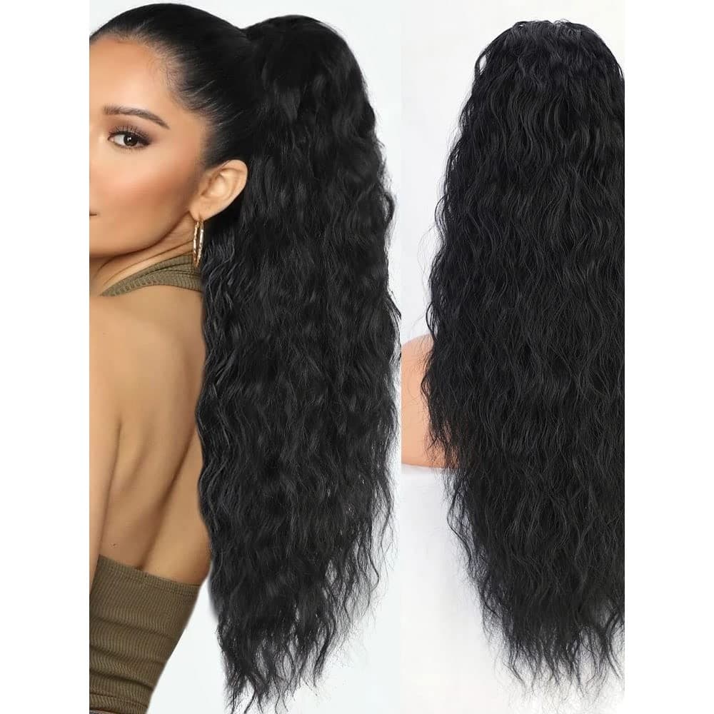 Aplique Rabo de Cavalo 60cm Bio Fibra BOOMING HAIR Karina Aspecto Humano Com Grampos Fixacao