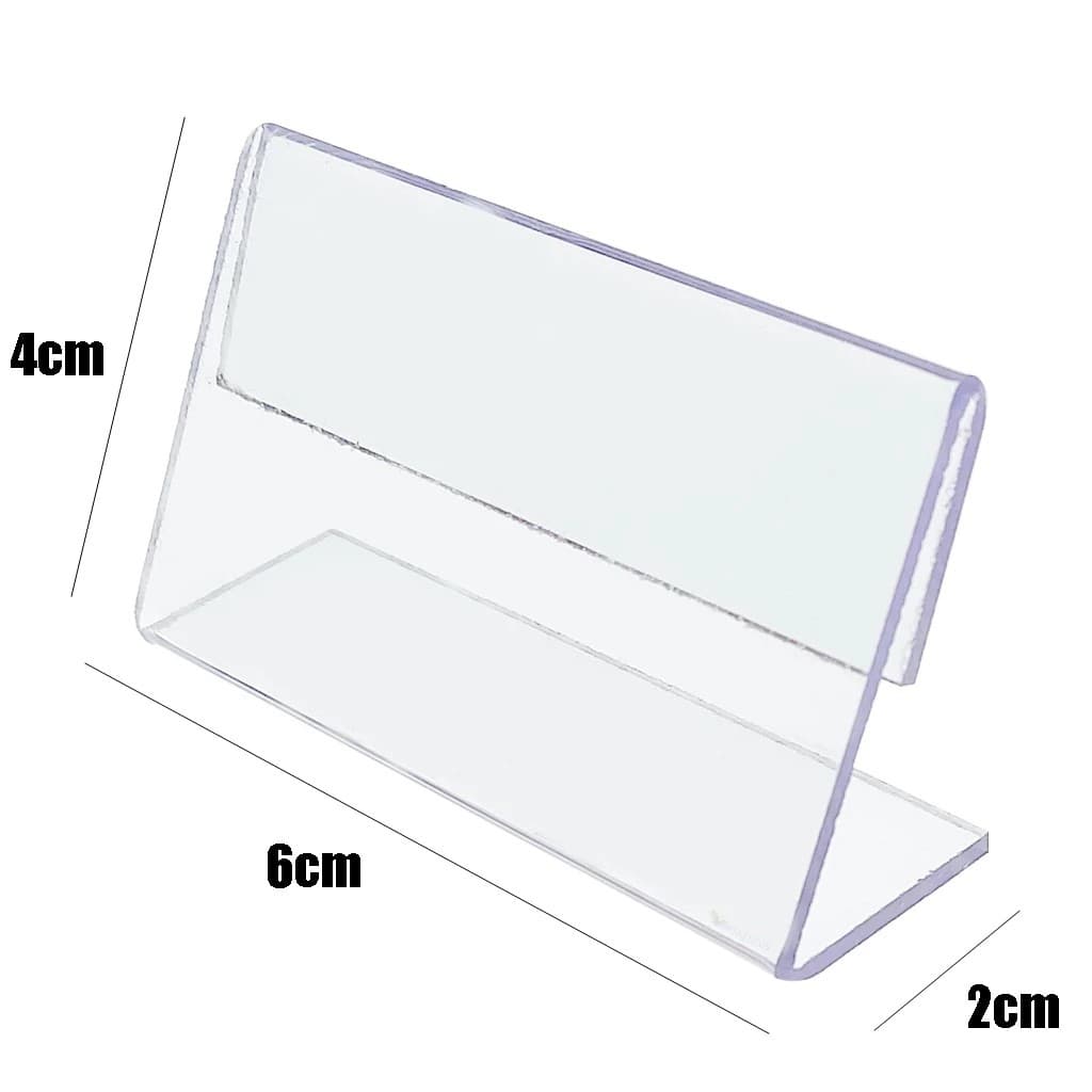 Porta Etiqueta Display Acrílico Cristal 2mm Kit 20 Un 6x4