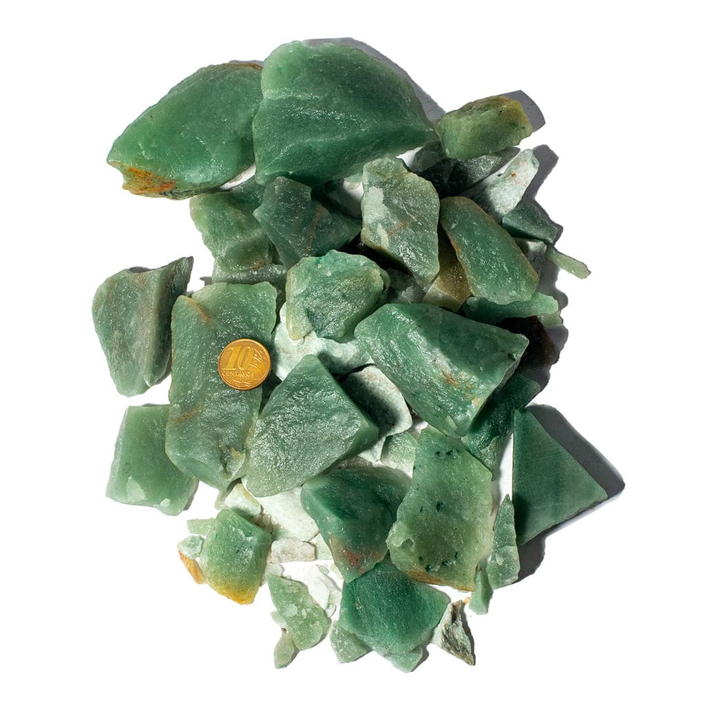 01 Kg Cascalho Bruto Quartzo Verde Natural 10 a 70mm Tipo B