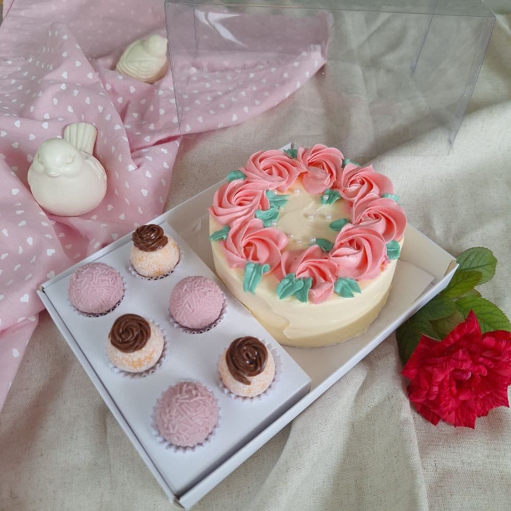 10 Caixas para Bento Cake de 10 cm e 6 Doces Branco