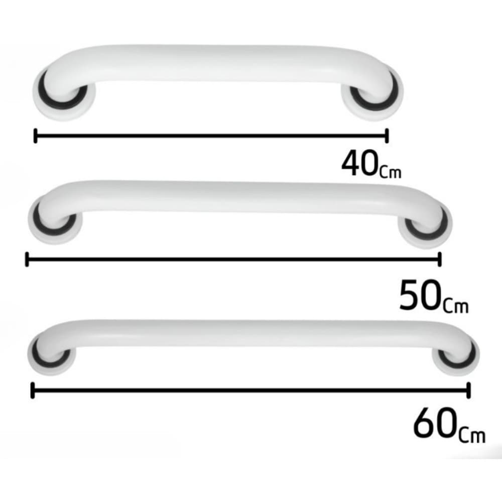 Barra de Apoio Alumínio Branca Banheiro Acessibilidade Idoso Vários Tamanhos