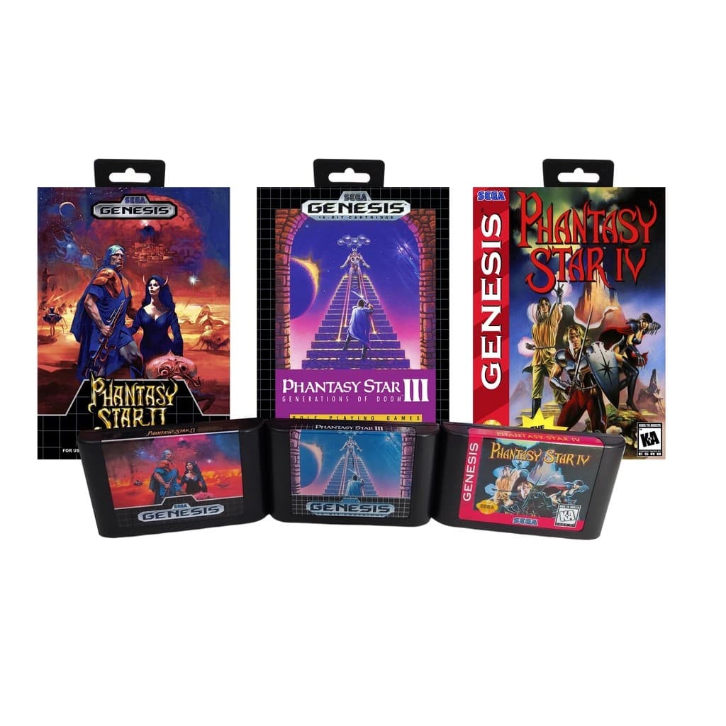 Trilogia Phantasy Star mega drive em caixa plastica