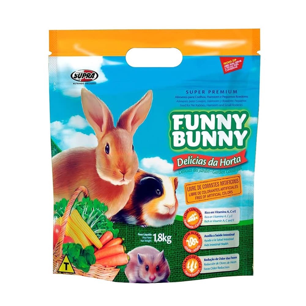 Funny Bunny Delícias da Horta Supra Alimento Coelhos 1,8kg