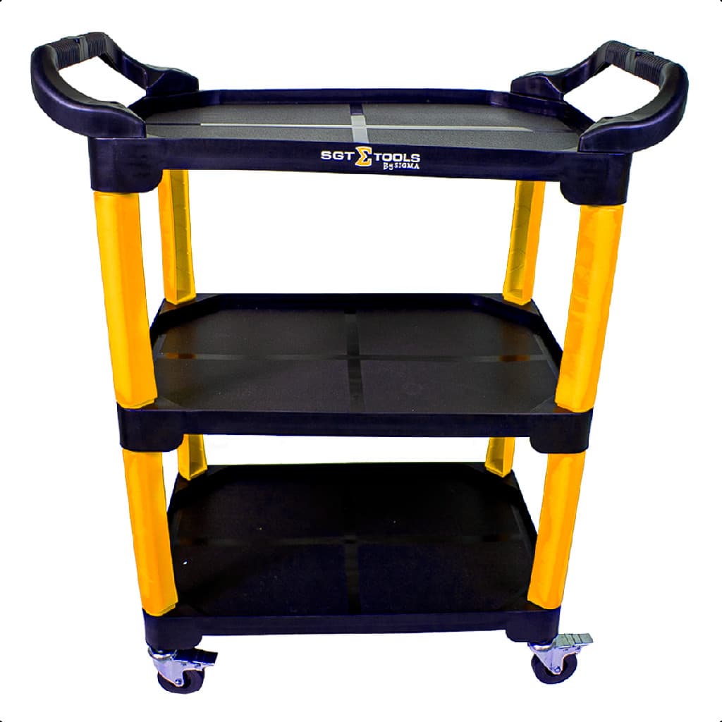 Carrinho Detailers Mecânico 3 Prateleiras Até 135Kg Amarelo