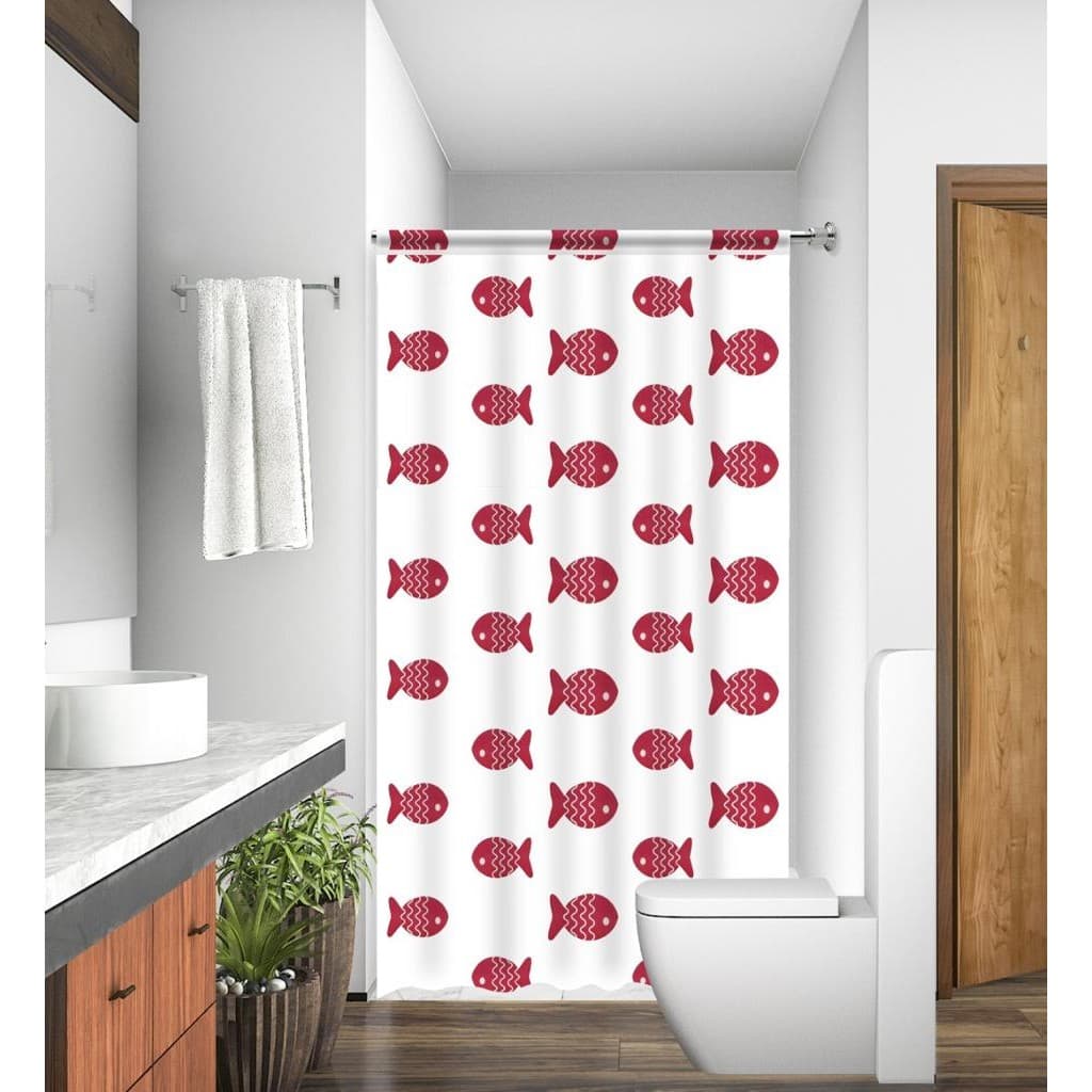 Cortina Para Box de Banheiro PE Estampada Sortidas Acabamento em Viés Uso Direto ao Suporte