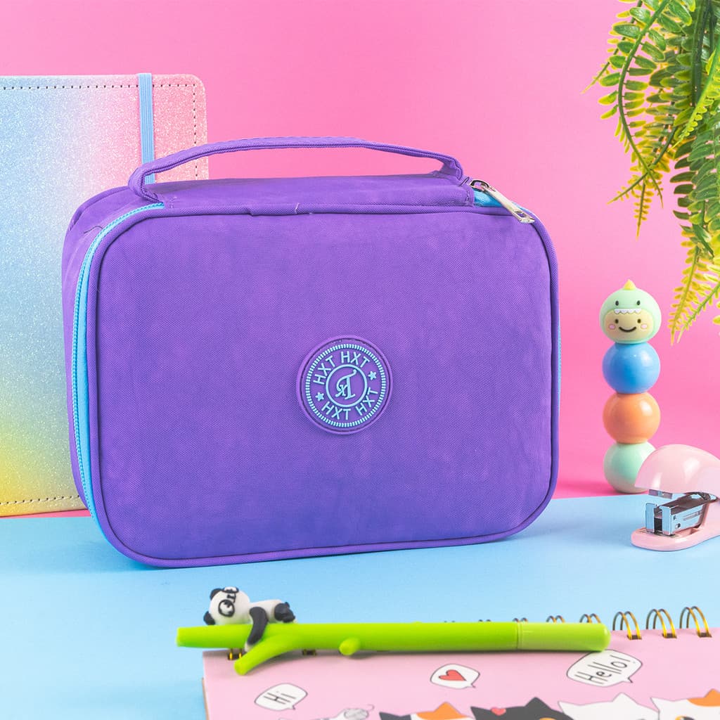 Estojo Escola Organizador De Caneta Lápis Canetinha Quadrado Unissex Grande Escolar Infantil 81476