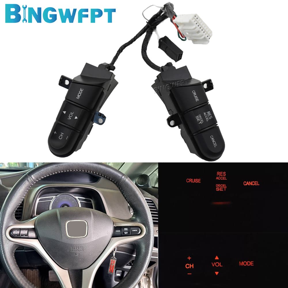 36770SNAA12 36770-SNA-A12 Para Honda Civic 2006-2011 Fit 09-14 Interruptor De Volume Do Volante Multifuncional Botão De