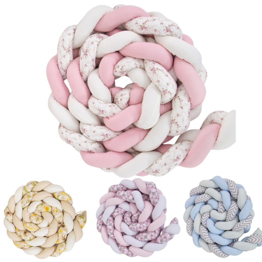 TRANÇA PROTETOR DE BERÇO DE BEBÊ 1,30M - ESTAMPADA