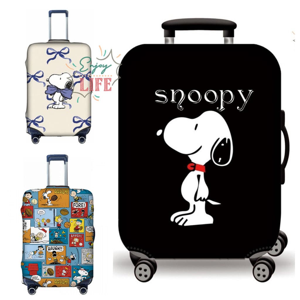 Presente De Natal [Spot] SnoopyTravel Capa De Bagagem Protetor De Mala De Desenho Animado Se Encaixa Em De 18-32 Polegad