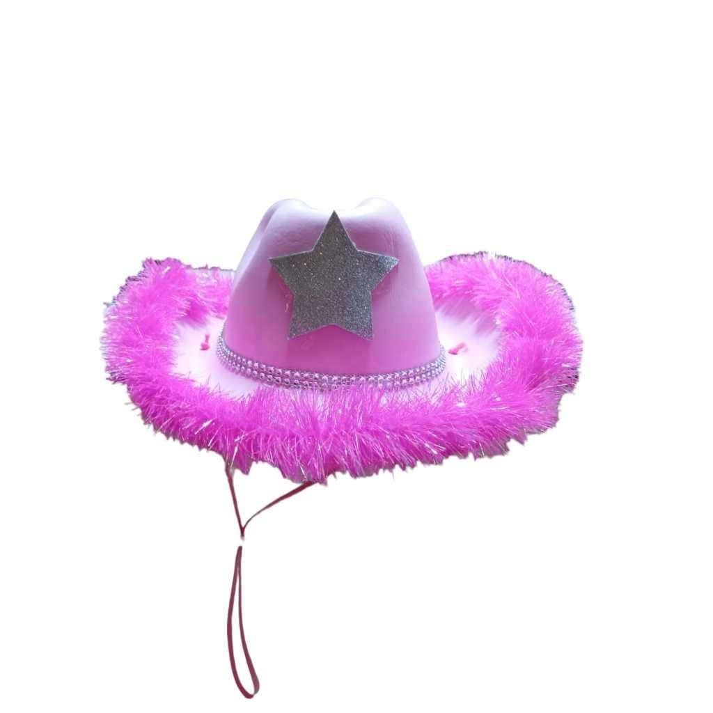 Ana Castela Chapeu Cowgirl Festa Rebeldes Com Pluma Rosa