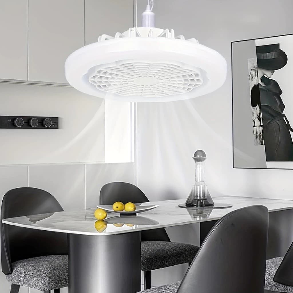 Ventilador De Teto Com Led Lâmpada Novo Com Controle Remoto Bordado Bivolt