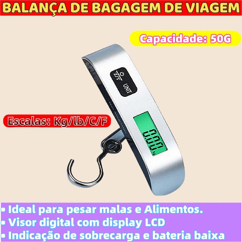 Balança Eletrônica para Viagem com Manuseio Prático e Simples