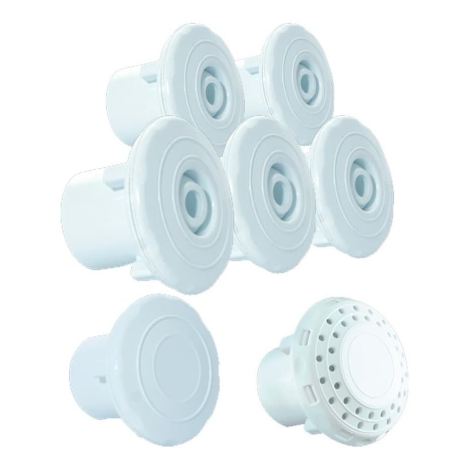 Kit Dispositivo Fibra Piscina 5 Retorno+1 Sucção+1 Aspiração