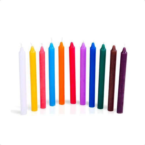 Kit Velas 100 Unidades Palito Coloridas 4 a 6 Horas Acesas Parafina Pura