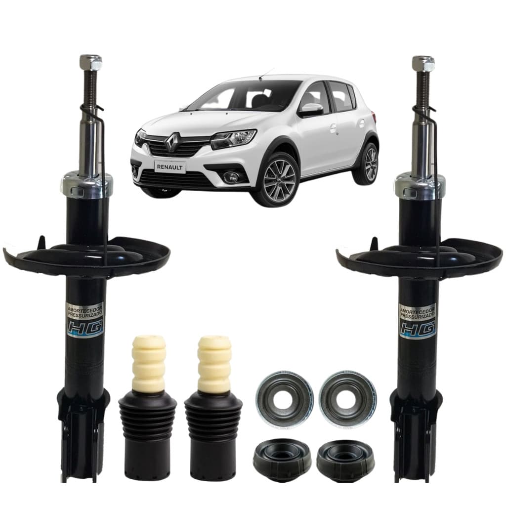 2 Amortecedores Nakata Sandero + Rolamento Dianteiro 2015