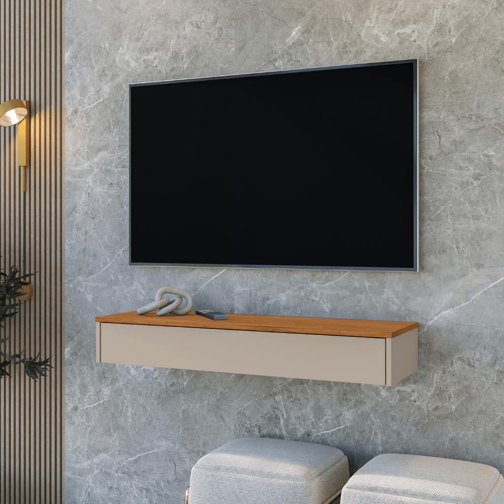 Rack Suspenso 100CM Para Sala Quarto Tv com Gaveta Multifuncional Home Decoração Aparador